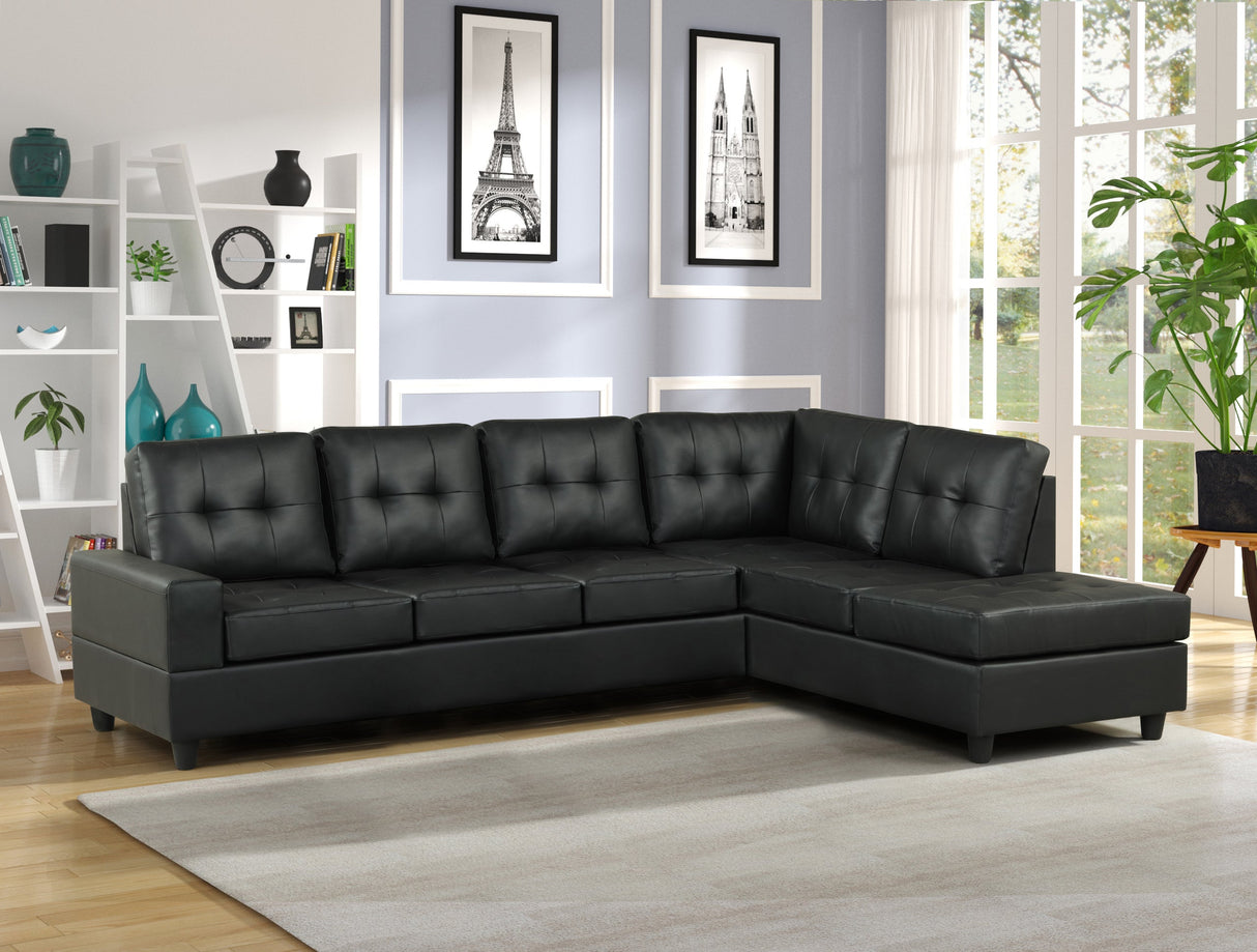 James Black PU Reversible Sectional from Happy Homes - Luna Furniture