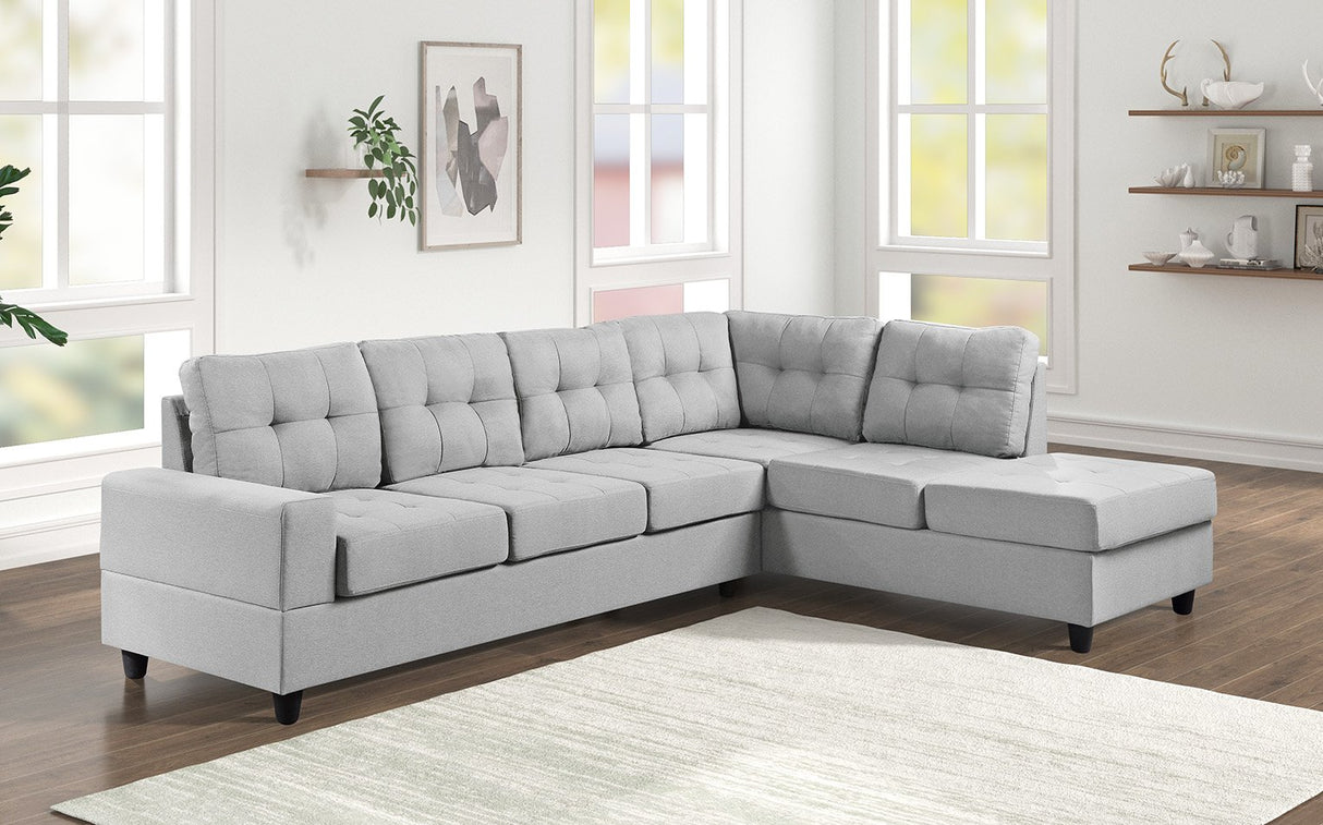James Light Gray Reversible Sectional from Happy Homes - Luna Furniture