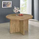 Jamestown Mango Brown Round Engineered Wood Dining Table with Decorative Laminate from Coaster - Luna Furniture