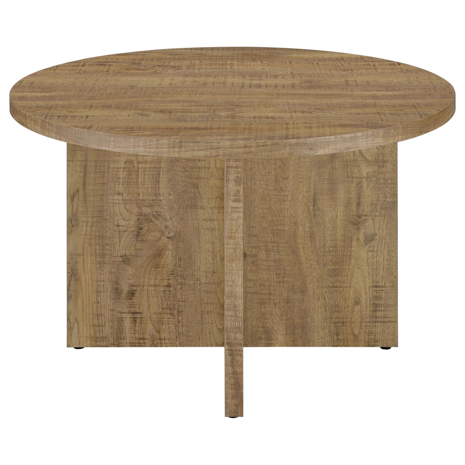 Jamestown Mango Brown Round Engineered Wood Dining Table with Decorative Laminate from Coaster - Luna Furniture