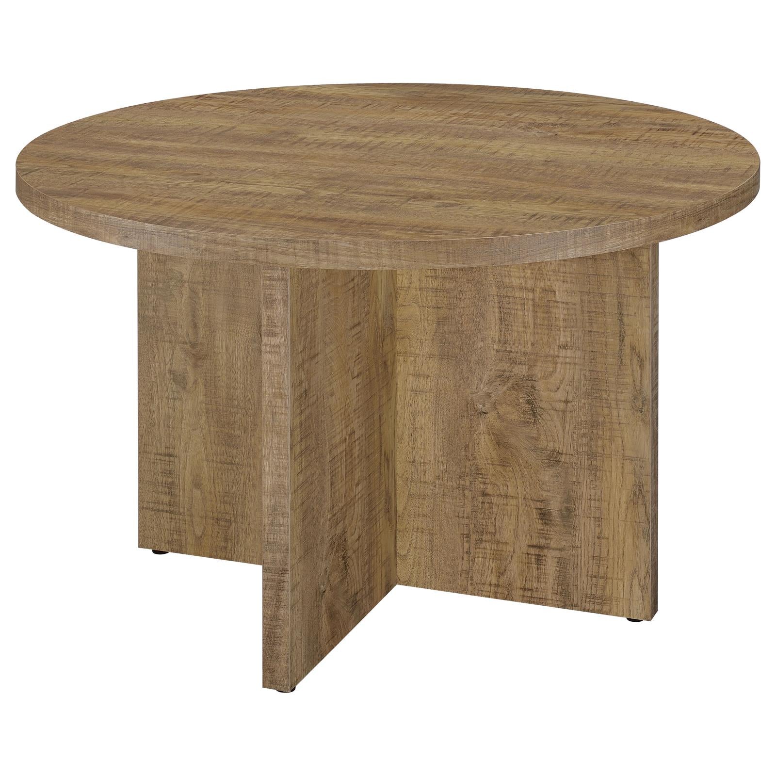 Jamestown Mango Brown Round Engineered Wood Dining Table with Decorative Laminate from Coaster - Luna Furniture
