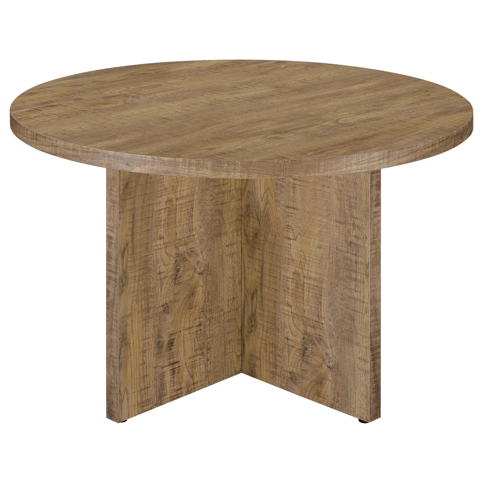 Jamestown Mango Brown Round Engineered Wood Dining Table with Decorative Laminate from Coaster - Luna Furniture