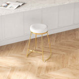 Jane 26" Mid-Century Modern Luxury Upholstered Stool Ivory Boucle from Ashcroft Furniture - Luna Furniture
