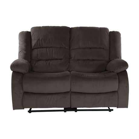 Jarita Chocolate Double Reclining Loveseat from Homelegance - Luna Furniture
