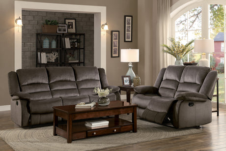 Jarita Chocolate Double Reclining Loveseat from Homelegance - Luna Furniture