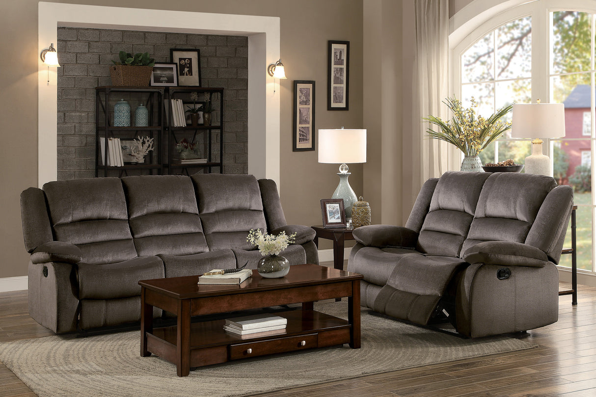Jarita Chocolate Double Reclining Sofa from Homelegance - Luna Furniture
