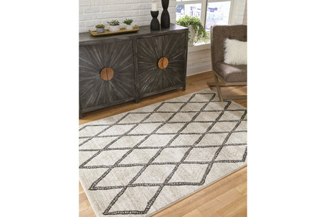 Jarmo Cream/Gray 5' x 7' Rug from Ashley - Luna Furniture