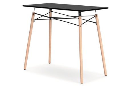 Jaspeni Black/Natural Home Office Desk from Ashley - Luna Furniture