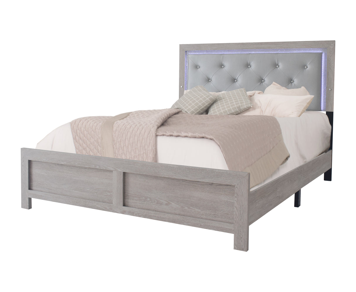 Jaylen Cream LED Panel Bedroom Set from Crown Mark - Luna Furniture