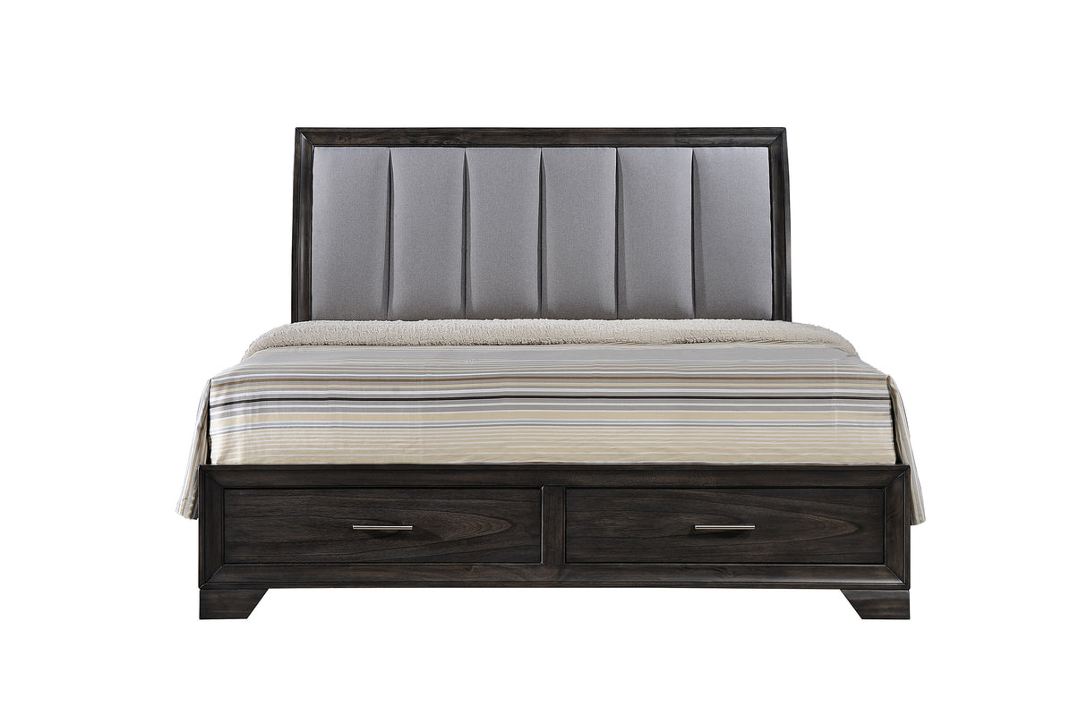 Jaymes Gray King Storage Platform Bed from Crown Mark - Luna Furniture
