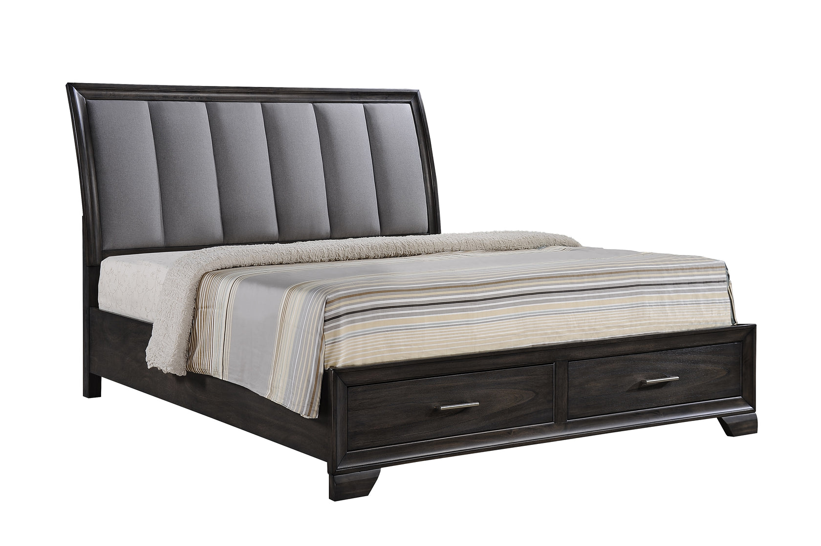 Jaymes Gray King Storage Platform Bed from Crown Mark - Luna Furniture
