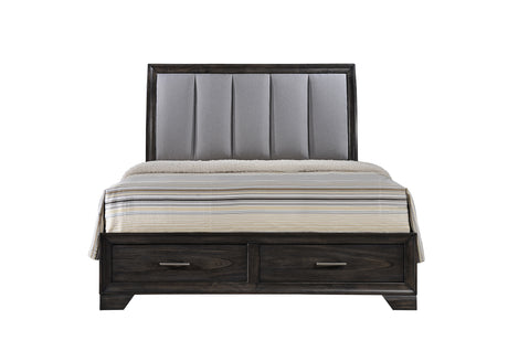 Jaymes Gray Queen Storage Platform Bed from Crown Mark - Luna Furniture