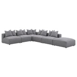 Jennifer Gray Square Upholstered Ottoman from Coaster - Luna Furniture