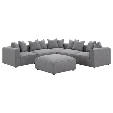 Jennifer Gray Square Upholstered Ottoman from Coaster - Luna Furniture