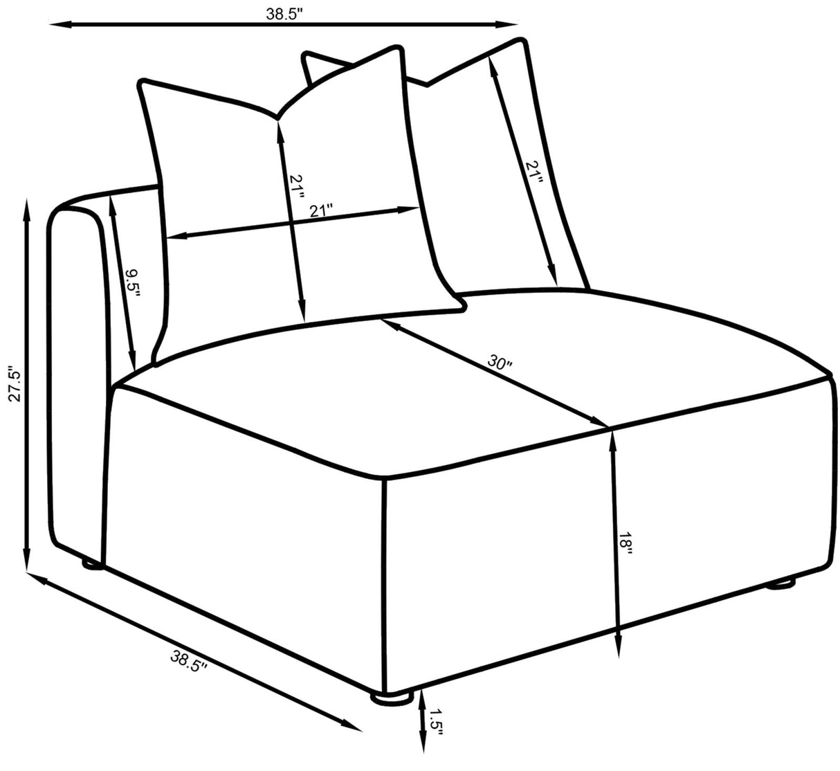 Jennifer Gray Tight Seat Armless Chair from Coaster - Luna Furniture