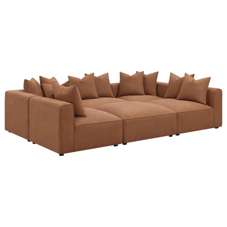 Jennifer Terracotta Upholstered 6-Piece Modular Sectional from Coaster - Luna Furniture