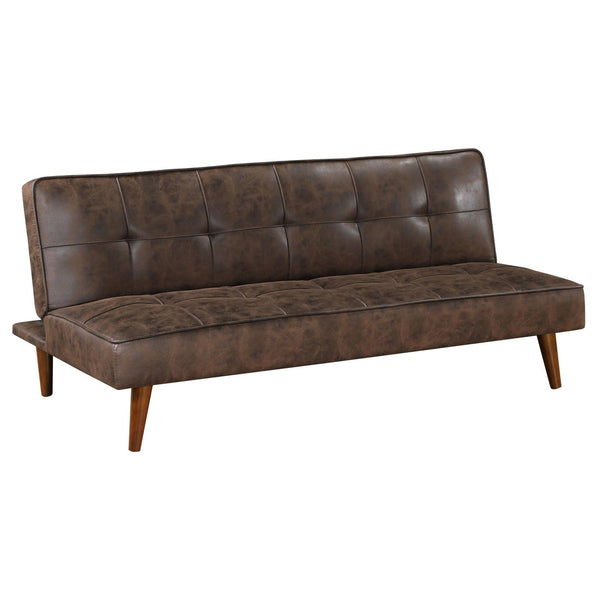 Jenson Dark Coffee Brown Multipurpose Upholstered Tufted Convertible Sofa Bed