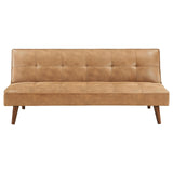 Jenson Saddle Brown Multipurpose Upholstered Tufted Convertible Sofa Bed from Coaster - Luna Furniture