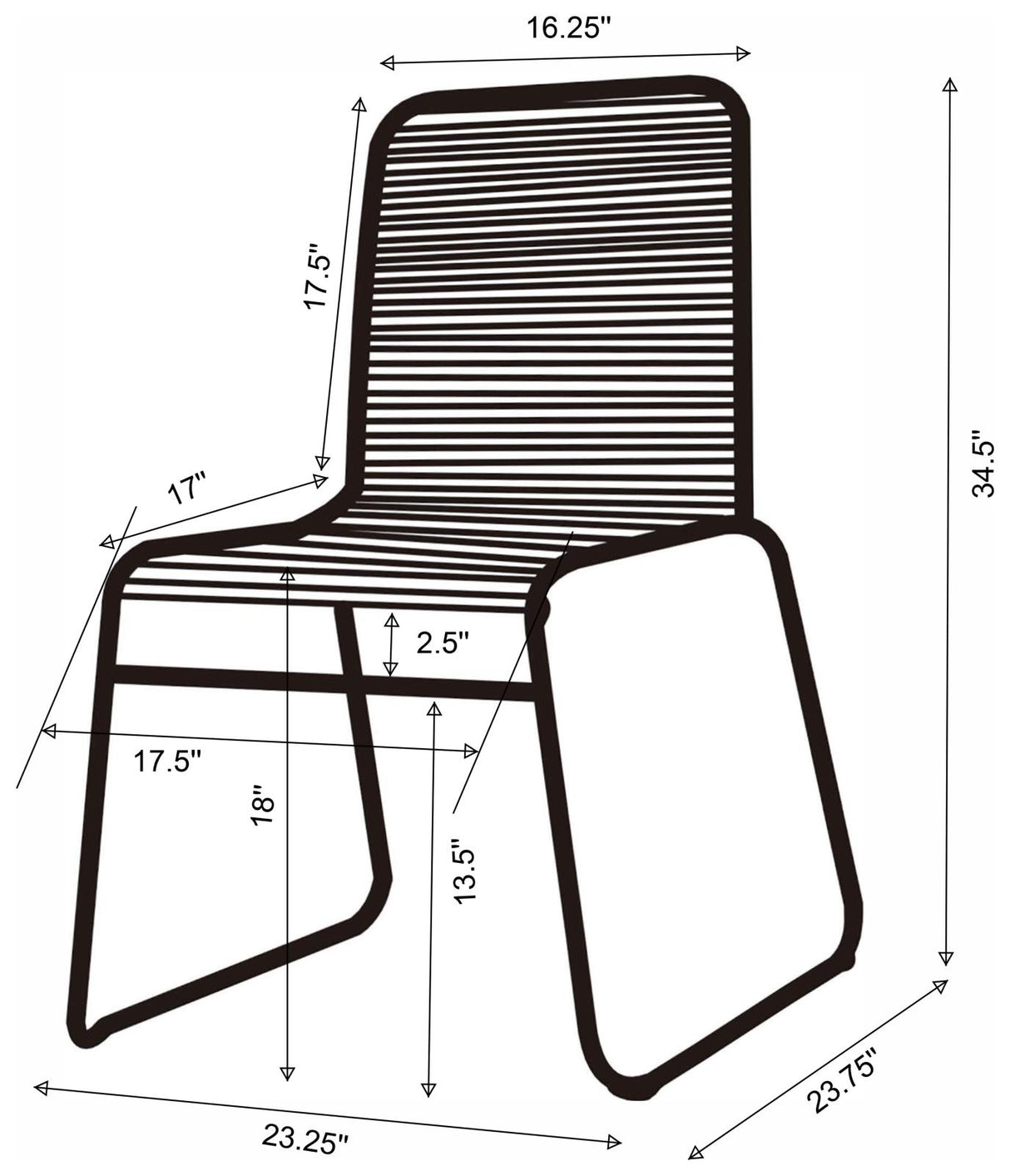 Jerome Upholstered Stackable Side Chairs, Set of 2 from Coaster - Luna Furniture