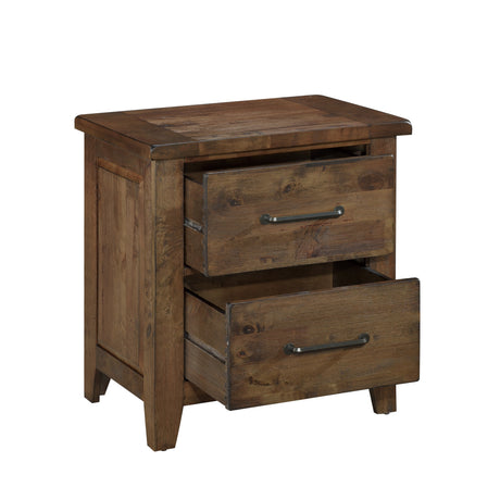 Jerrick Burnished Brown Nightstand from Homelegance - Luna Furniture