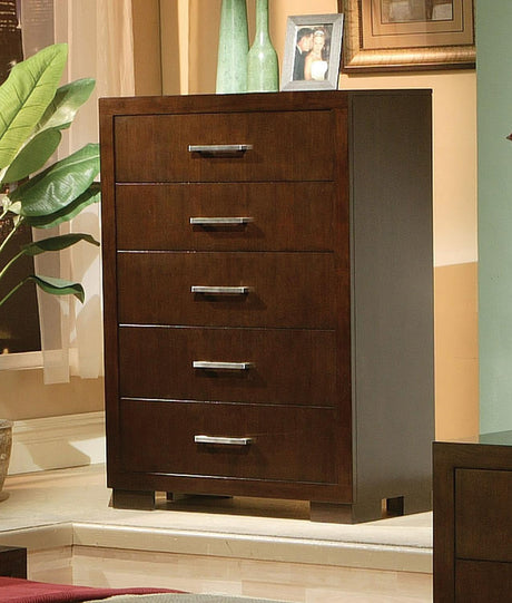 Jessica Cappuccino 5-Drawer Chest from Coaster - Luna Furniture