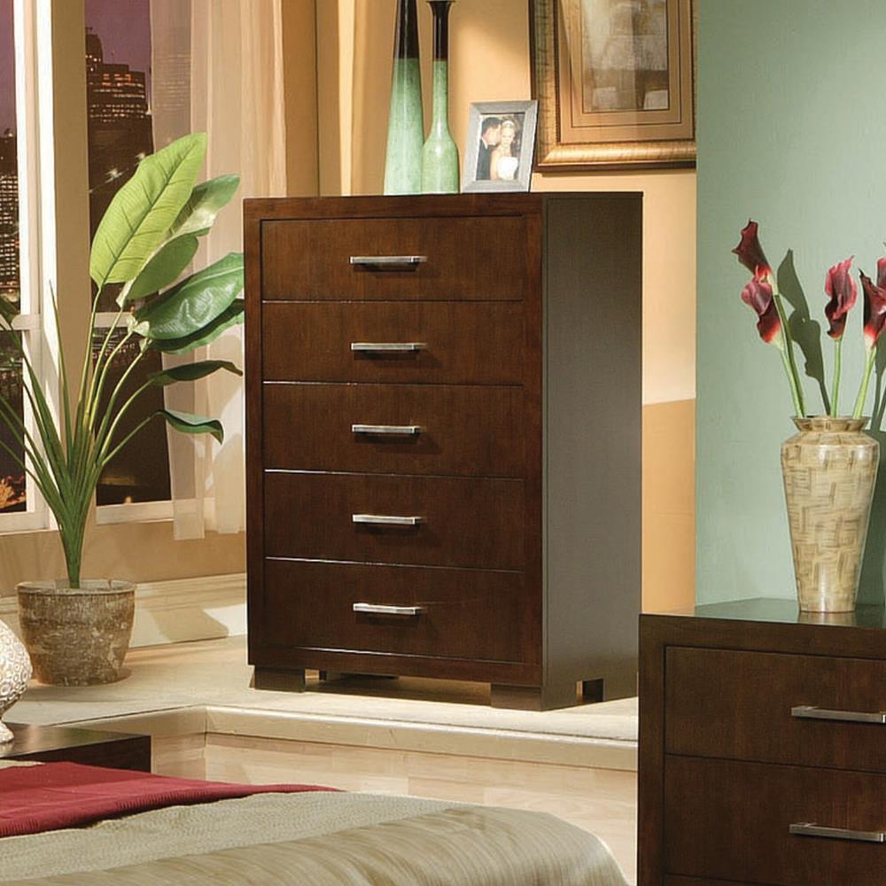 Jessica Cappuccino 5-Drawer Chest from Coaster - Luna Furniture