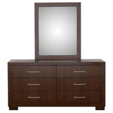 Jessica Cappuccino 6-Drawer Dresser with Mirror from Coaster - Luna Furniture