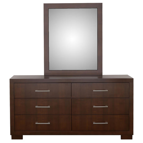 Jessica Cappuccino 6-Drawer Dresser with Mirror from Coaster - Luna Furniture