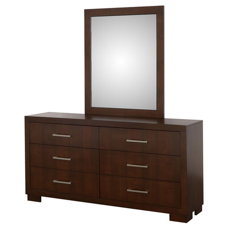 Jessica Cappuccino 6-Drawer Dresser with Mirror from Coaster - Luna Furniture