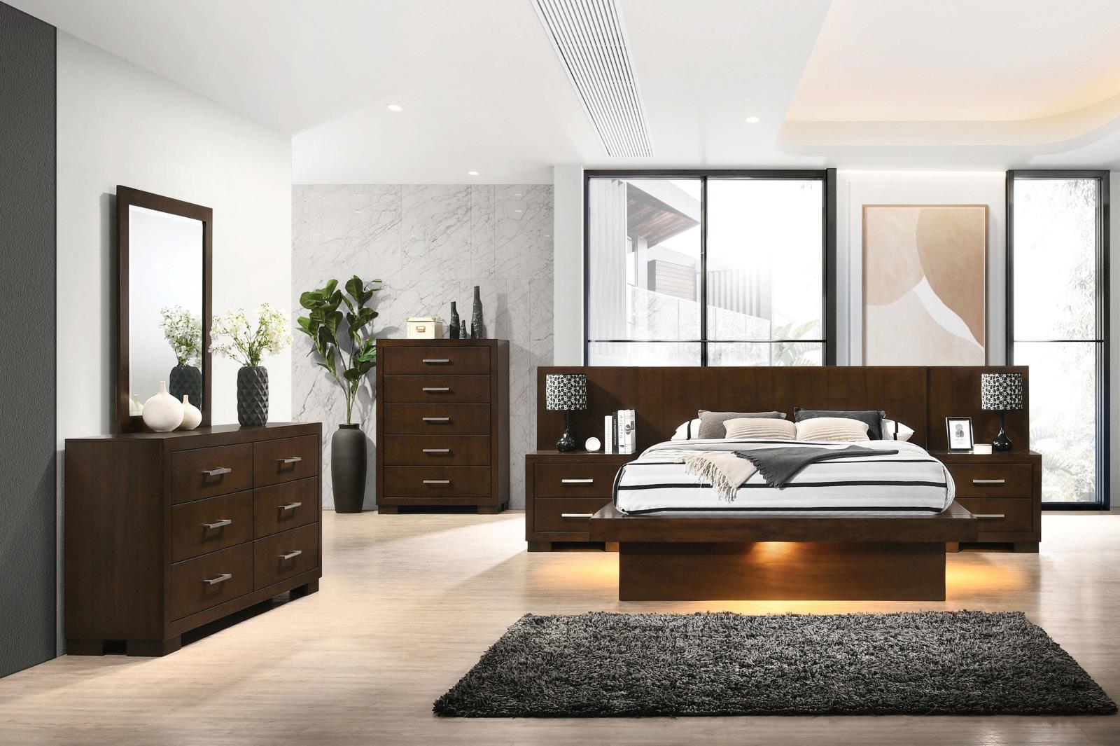 Coaster Jessica Eastern King Platform Bed with Rail Seating