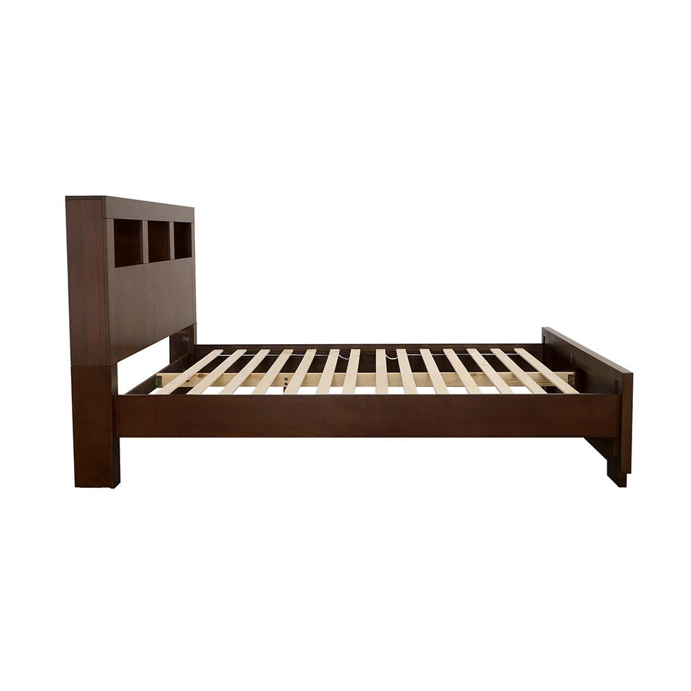 Jessica Cappuccino Queen Bed with Storage Headboard from Coaster - Luna Furniture