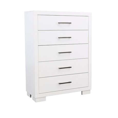 Jessica White 5-Drawer Chest from Coaster - Luna Furniture