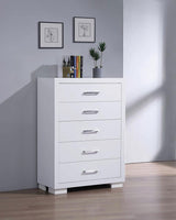 Jessica White 5-Drawer Chest from Coaster - Luna Furniture