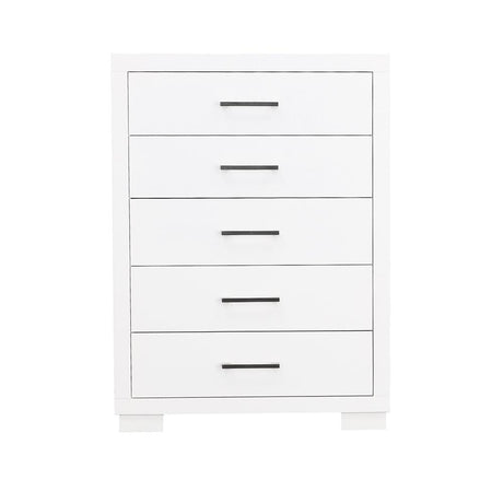 Jessica White 5-Drawer Chest from Coaster - Luna Furniture