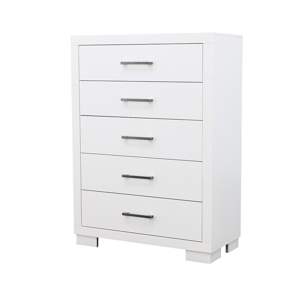 Jessica White 5-Drawer Chest from Coaster - Luna Furniture