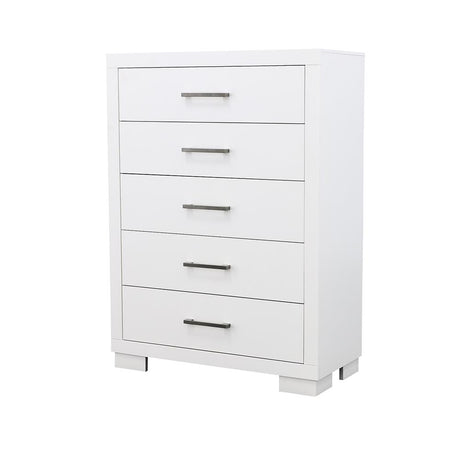 Jessica White 5-Drawer Chest from Coaster - Luna Furniture