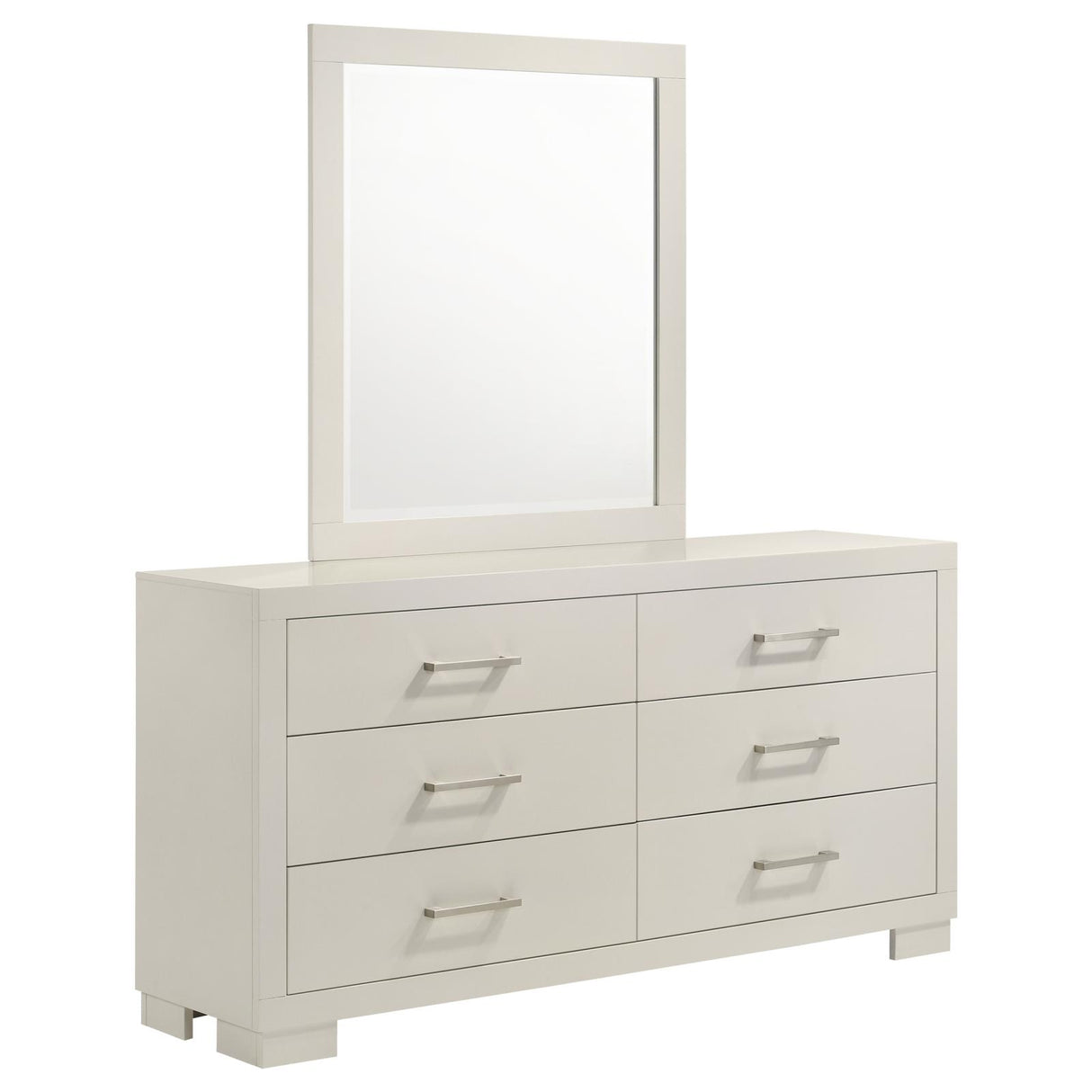 Jessica White 6-Drawer Dresser with Mirror from Coaster - Luna Furniture