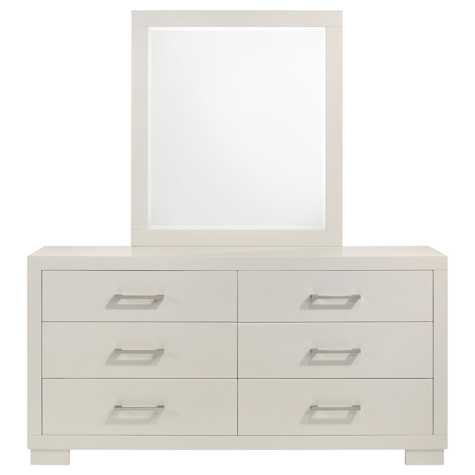 Jessica 6-drawer Dresser with Mirror White - Luna Furniture Jessica 6-drawer Dresser with Mirror White - Luna Furniture