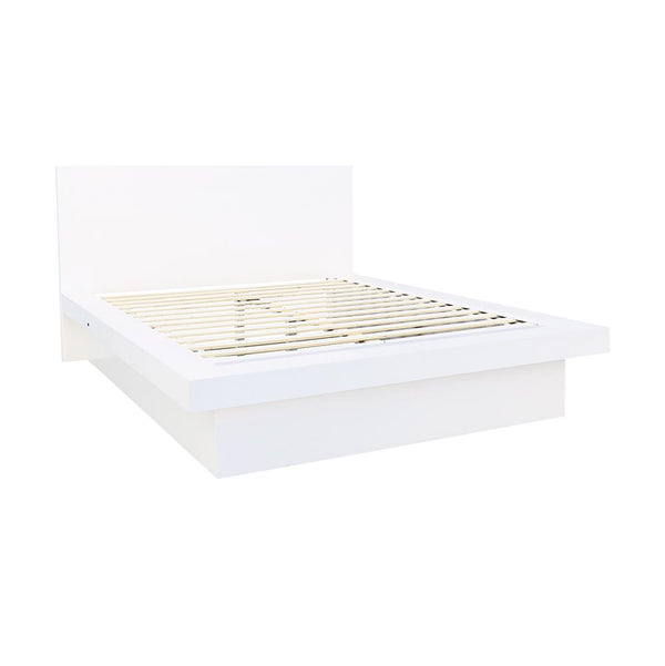 Jessica White Eastern King Platform Bed with Rail Seating