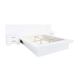 Jessica White Eastern King Platform Bed with Rail Seating from Coaster - Luna Furniture