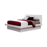 Jessica White Eastern King Platform Bed with Rail Seating from Coaster - Luna Furniture