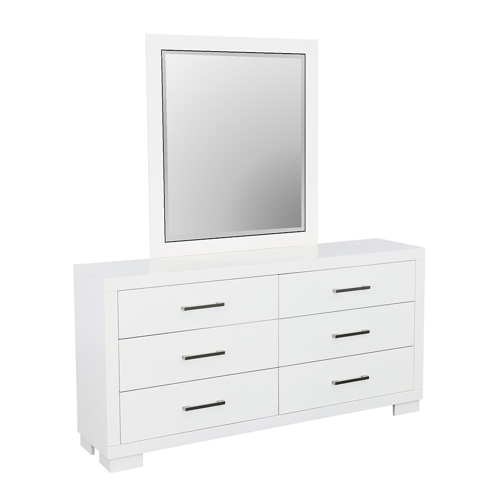Coaster Jessica Rectangular Mirror White - Luna Furniture