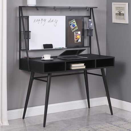 Jessie Black and Gunmetal Writing Desk with USB Ports from Coaster - Luna Furniture