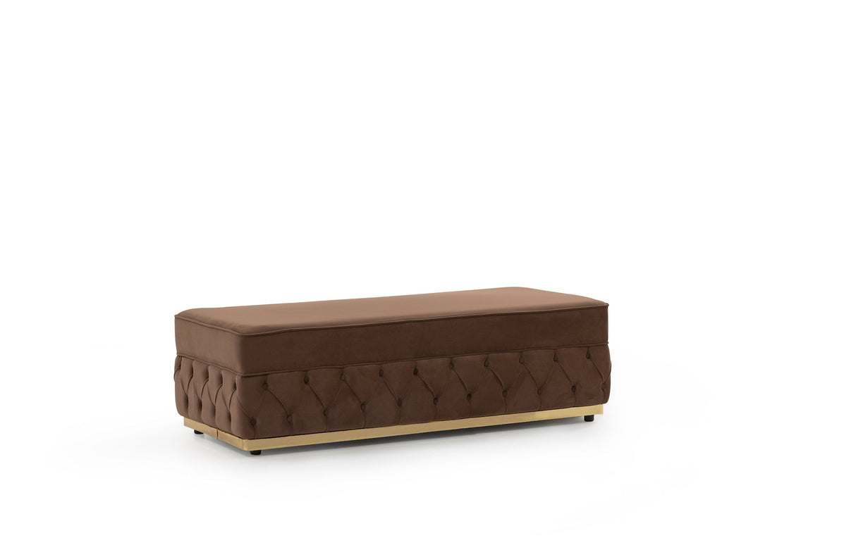 Jester Mocha Velvet Rectangle Ottoman from Nova Furniture - Luna Furniture
