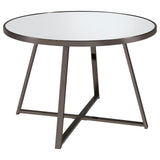 Jillian Black Nickel Round Dining Table with Tempered Mirror Top from Coaster - Luna Furniture