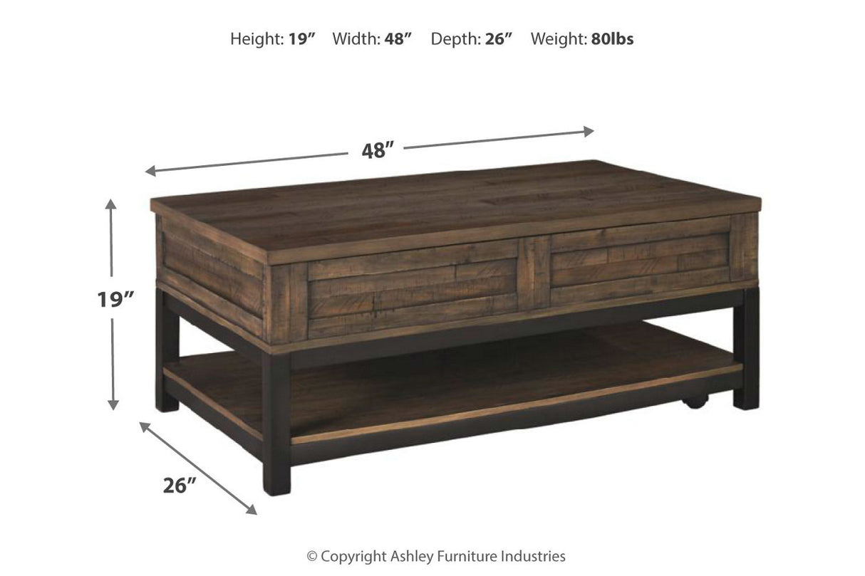 Johurst Grayish Brown Coffee Table with Lift Top from Ashley - Luna Furniture