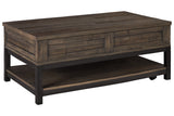 Johurst Grayish Brown Coffee Table with Lift Top from Ashley - Luna Furniture