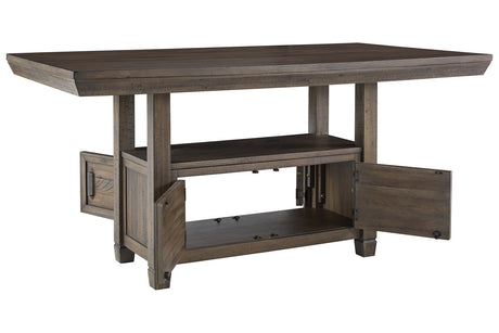 Johurst Grayish Brown Counter Height Dining Table from Ashley - Luna Furniture