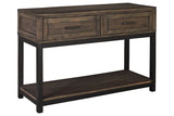 Johurst Grayish Brown Sofa/Console Table from Ashley - Luna Furniture