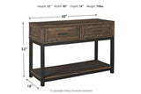 Johurst Grayish Brown Sofa/Console Table from Ashley - Luna Furniture